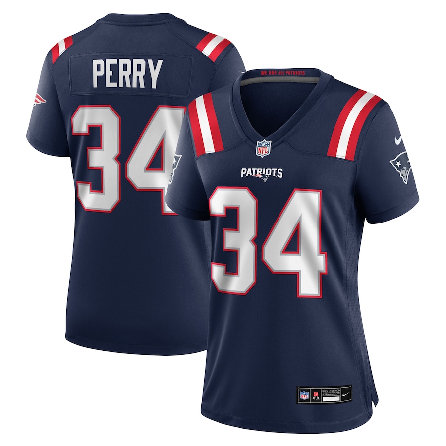 Women's New England Patriots Mark Perry Nike Navy Team Game Jersey - Jersey