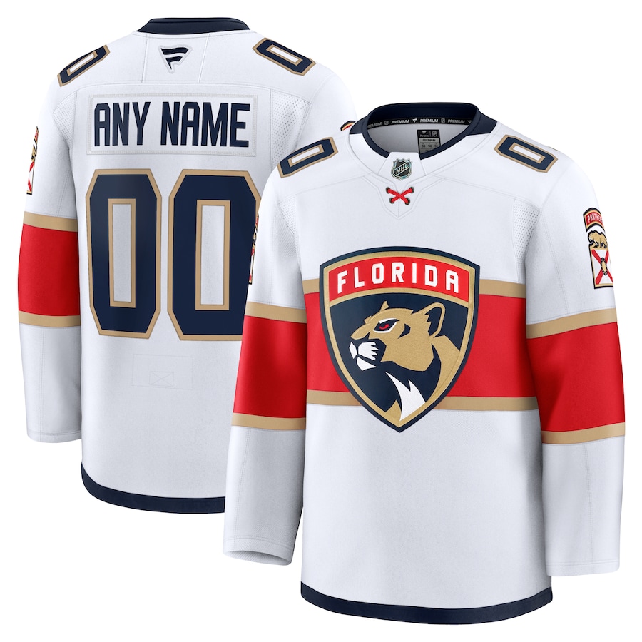 Men's Florida Panthers Fanatics White Away Premium Custom Jersey - Jersey