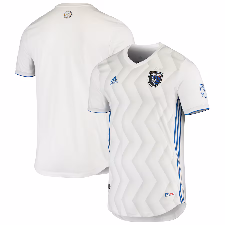 Men's San Jose Earthquakes White Away Authentic Jersey - Jersey