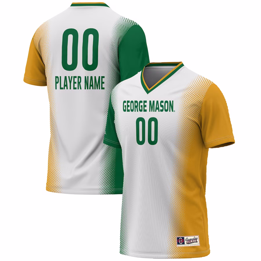 George Mason Patriots GameDay Greats Unisex NIL Pick-A-Player Lightweight Women's Soccer Jersey - White - Jersey