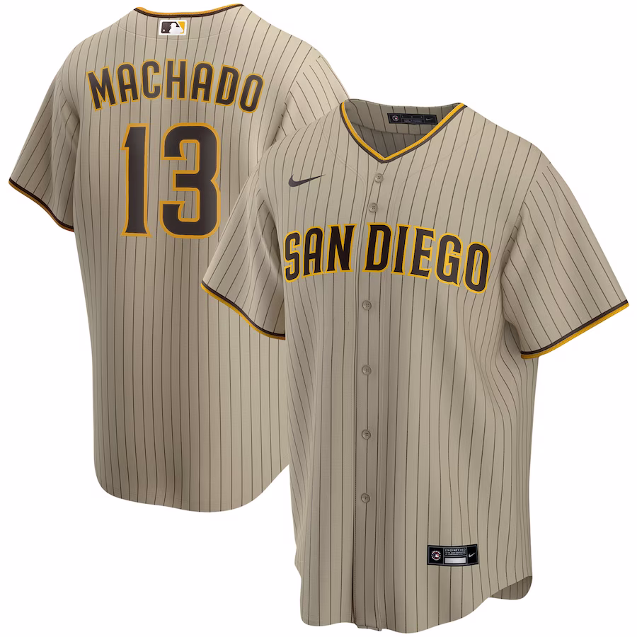 Men's San Diego Padres Manny Machado Nike Tan Alternate Replica Player Jersey - Jersey