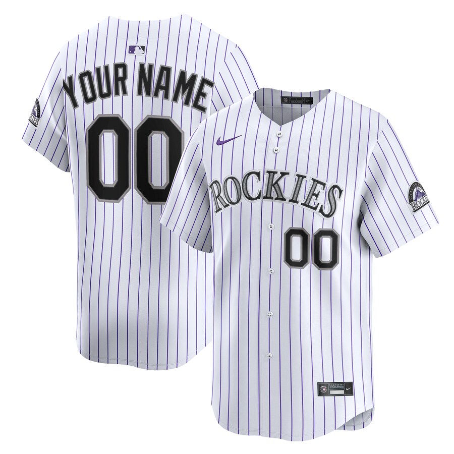 Youth Colorado Rockies Nike White Home Custom Limited Jersey - Jersey