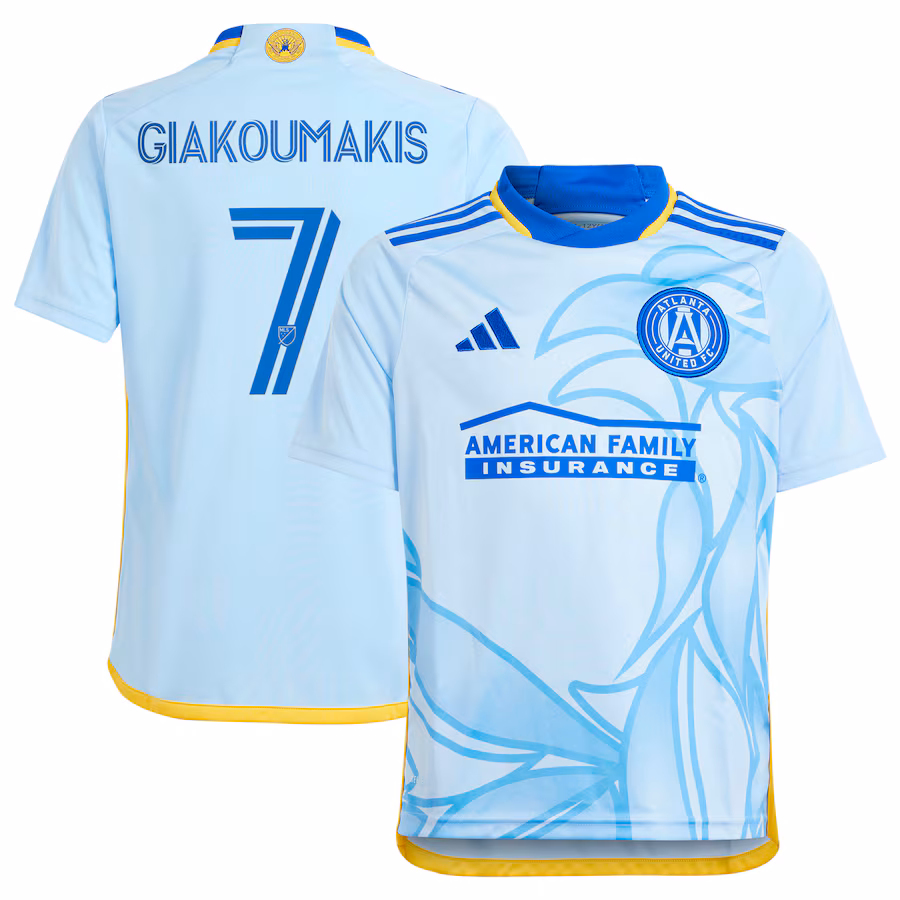 Youth Atlanta United FC Giorgos Giakoumakis adidas Light Blue 2024 The Resurgens Kit Replica Player Jersey - Jersey