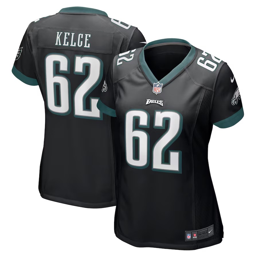 Women's Philadelphia Eagles Jason Kelce Nike Black Player Game Jersey - Jersey