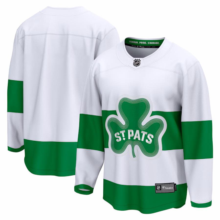 Men's Toronto Maple Leafs Fanatics White St. Patricks Alternate Premier Breakaway Jersey - Jersey