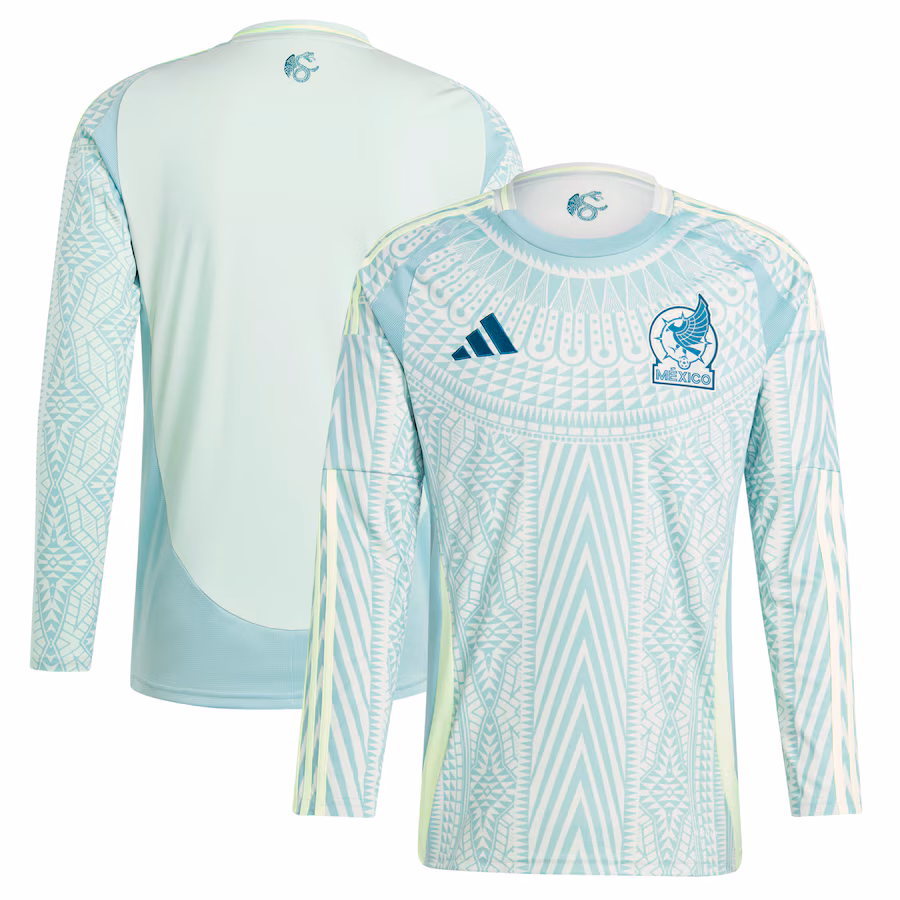 Men's Mexico National Team  adidas Green 2024 Away Replica Long Sleeve Jersey - Jersey