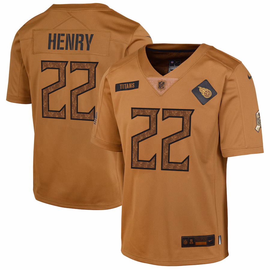 Men's Tennessee Titans Derrick Henry Nike Brown Salute To Service Limited Jersey - Jersey