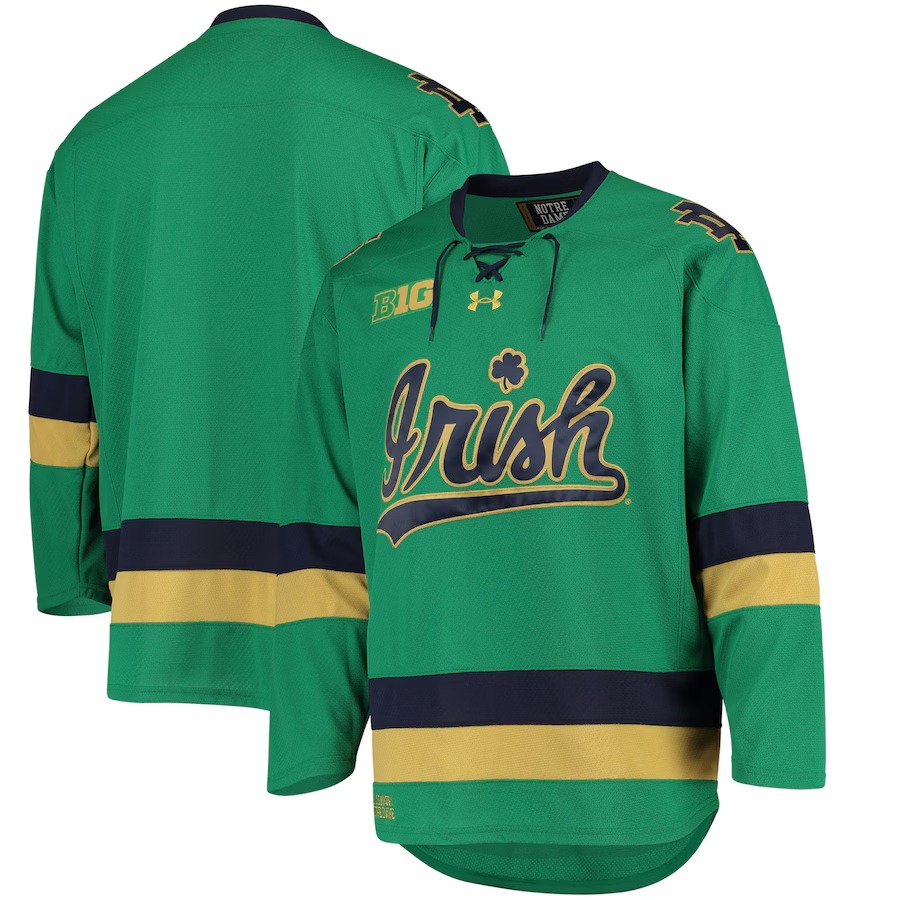Men's Under Armour Green Notre Dame Fighting Irish Replica Hockey Jersey - Jersey