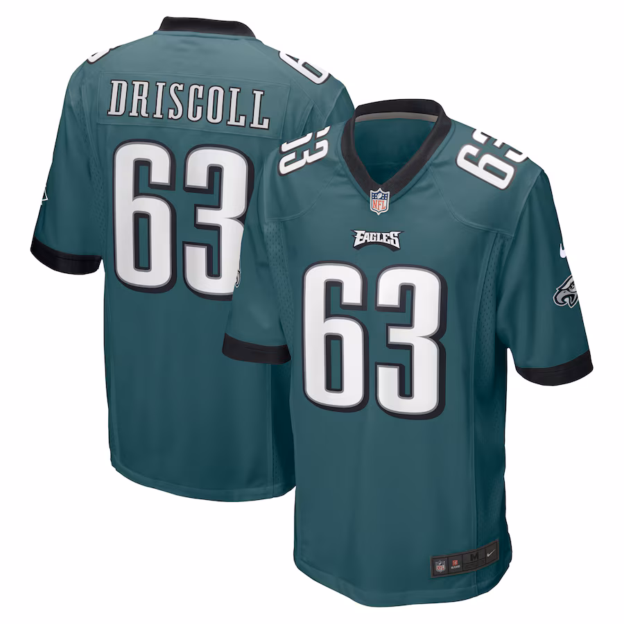Men's Philadelphia Eagles Jack Driscoll Nike Midnight Green Game Jersey - Jersey