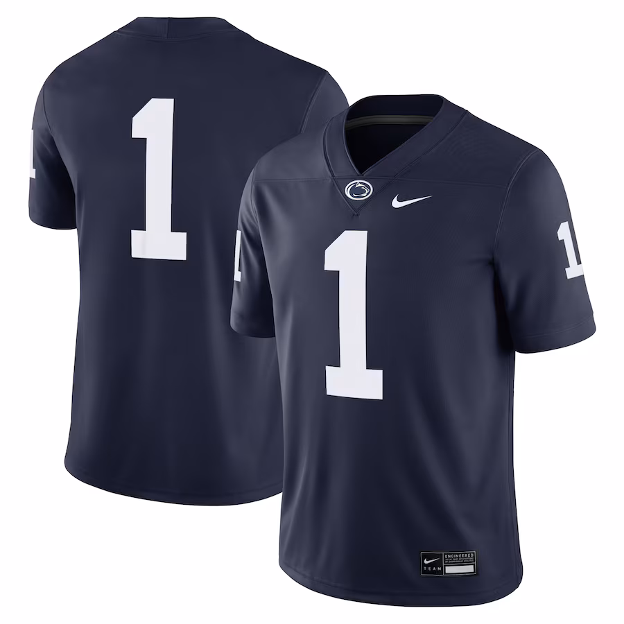 Men's Nike #1 Navy Penn State Nittany Lions Game Jersey - Jersey