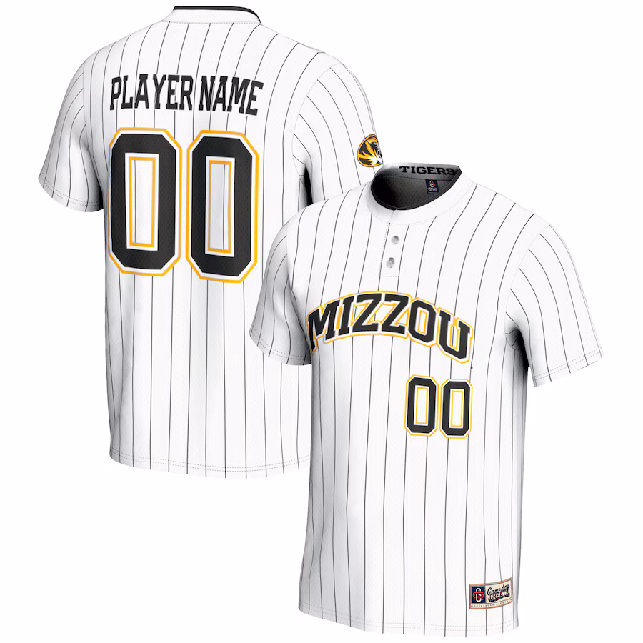 Missouri Tigers GameDay Greats Unisex  NIL Pick-A-Player Lightweight Softball Jersey - White - Jersey