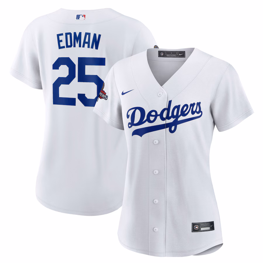 Women's Los Angeles Dodgers Tommy Edman Nike White 2024 World Series Champions Home Replica Player Jersey - Jersey