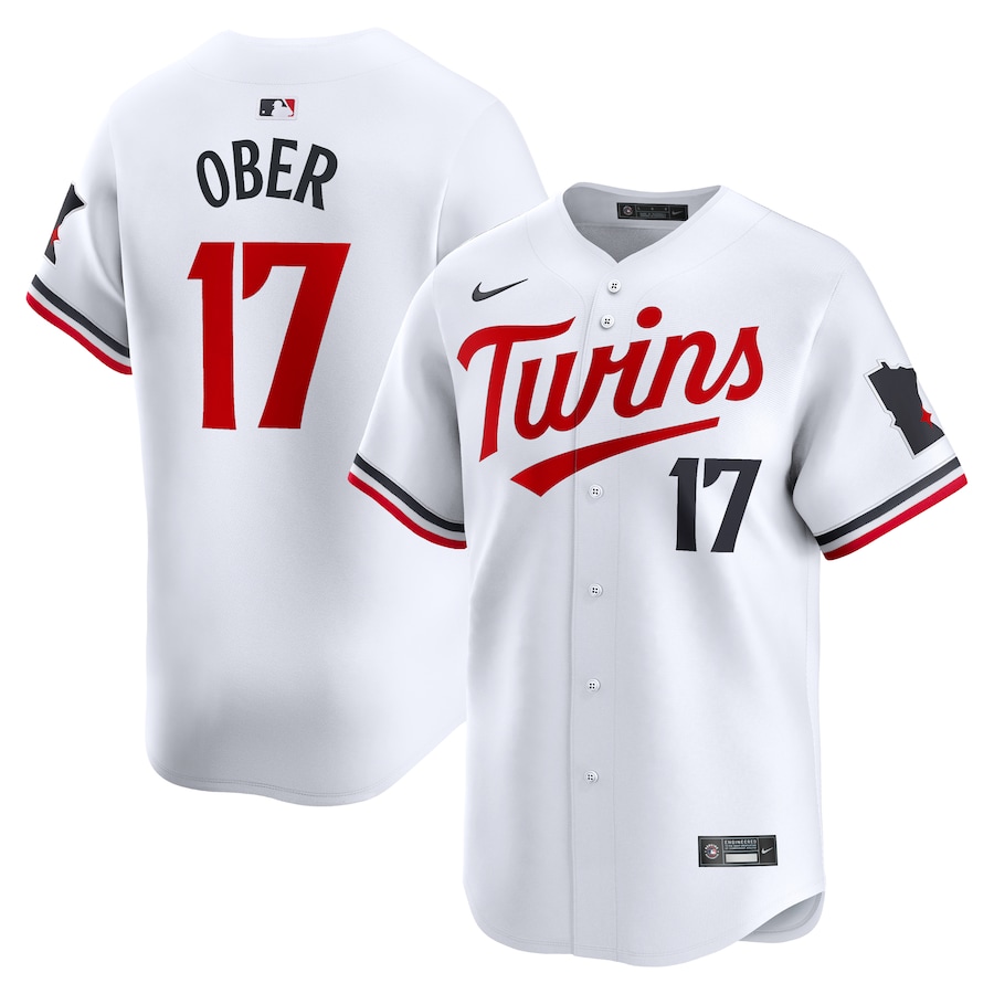 Men's Minnesota Twins Bailey Ober Nike White Home Limited Player Jersey - Jersey