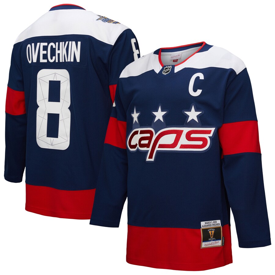 Men's Washington Capitals Alexander Ovechkin Mitchell & Ness Navy Power Play Jersey - Jersey