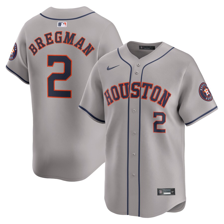 Men's Houston Astros Alex Bregman Nike Gray Away Limited Player Jersey - Jersey