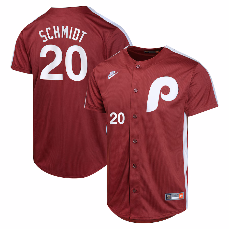 Youth Philadelphia Phillies Mike Schmidt Nike Burgundy Cooperstown Collection Limited Player Jersey - Jersey