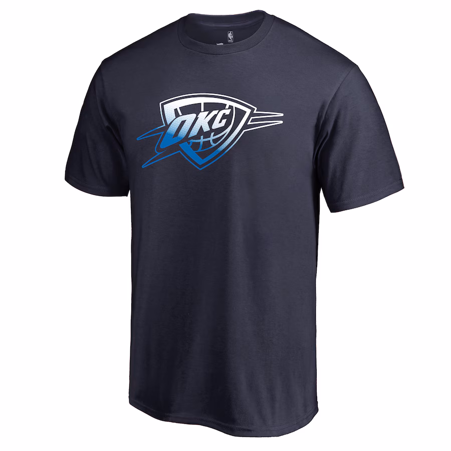 Men's Oklahoma City Thunder Navy Gradient Logo T-Shirt - Jersey