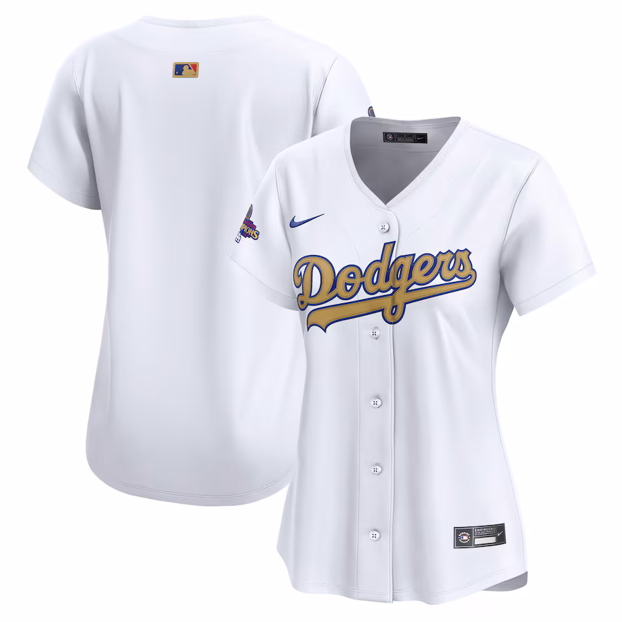 Women's Los Angeles Dodgers Nike White 2025 Gold Collection Limited Jersey - Jersey