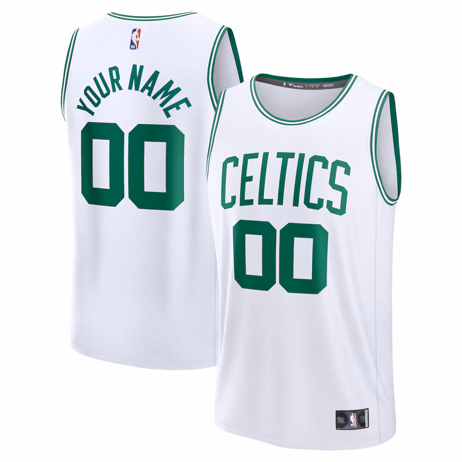 Youth Boston Celtics Fanatics White Fast Break Custom Jersey - Association Edition - Jersey