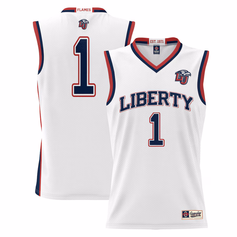 Youth GameDay Greats White #1 Liberty Flames Lightweight Basketball Jersey - Jersey