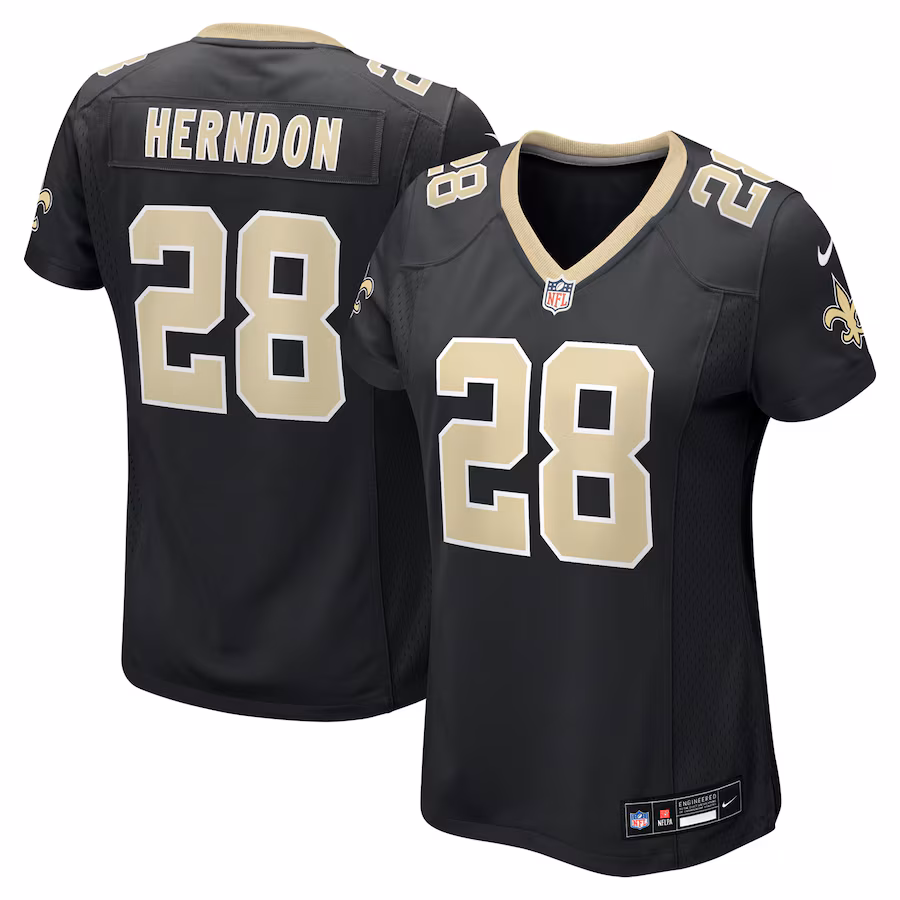 Women's New Orleans Saints Tre Herndon Nike Black Game Jersey - Jersey