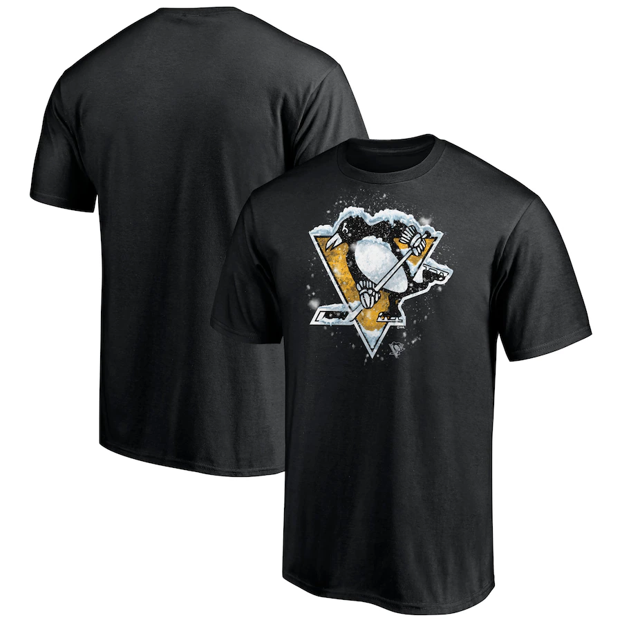 Men's Pittsburgh Penguins Black Snow Logo T-Shirt - Jersey