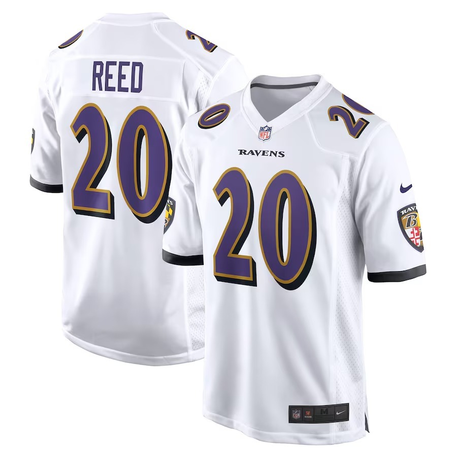Men's Baltimore Ravens Ed Reed Nike White Retired Player Game Jersey - Jersey
