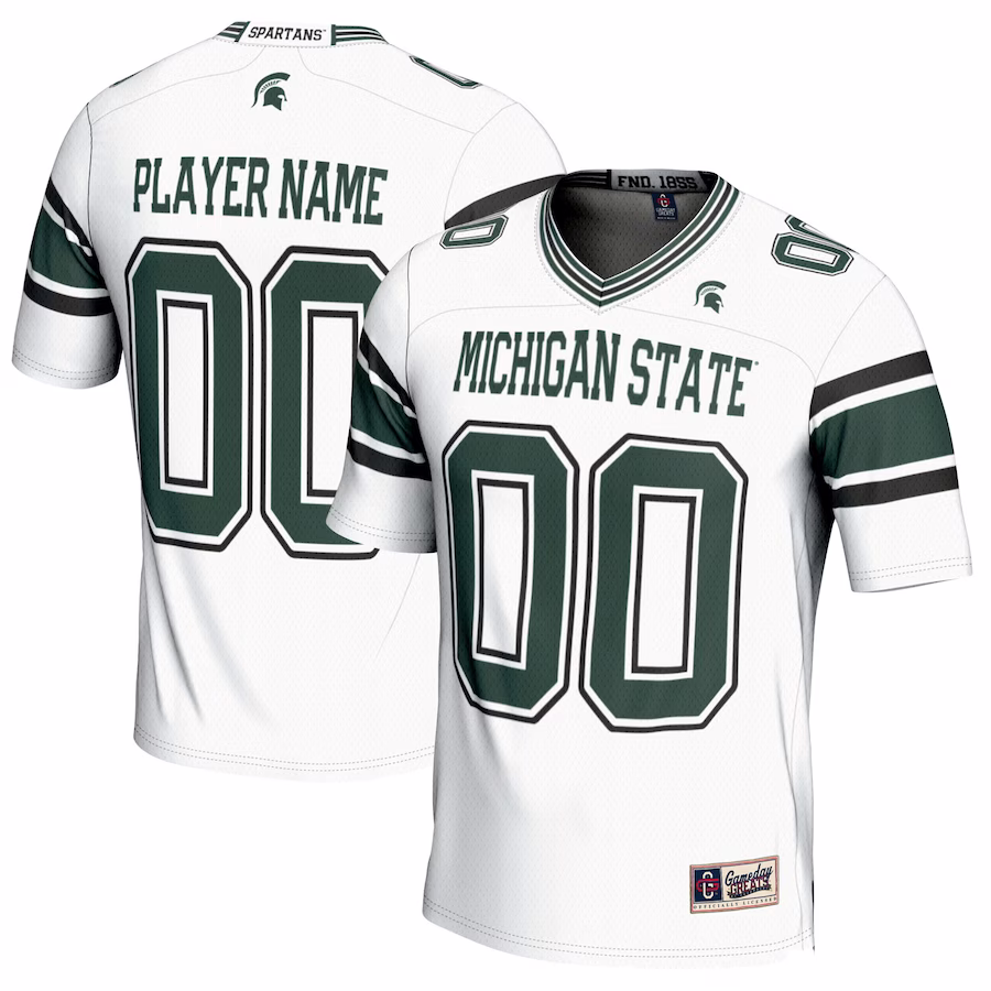 Michigan State Spartans GameDay Greats NIL Pick-A-Player Football Jersey - White - Jersey
