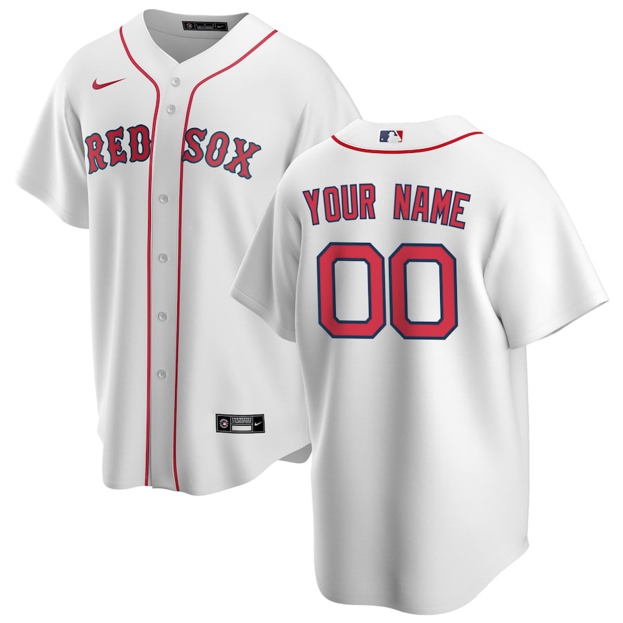Men's Boston Red Sox Nike White Home Replica Custom Jersey - Jersey