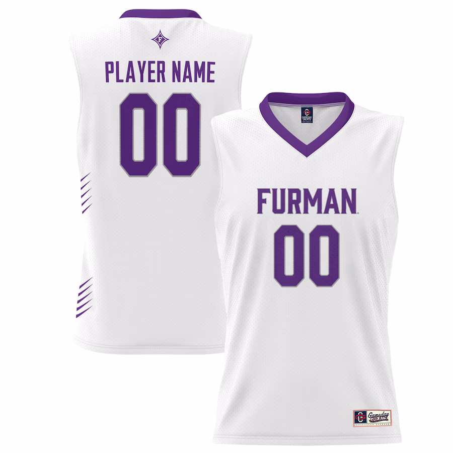 Furman Paladins GameDay Greats Unisex NIL Pick-A-Player Lightweight Men's Basketball Jersey - White - Jersey