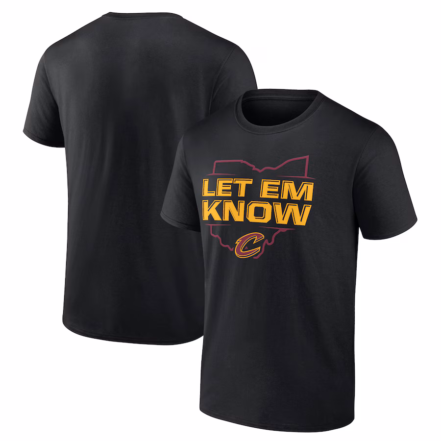 Men's Cleveland Cavaliers  Black Hometown Collection Let Em Know T-Shirt - Jersey