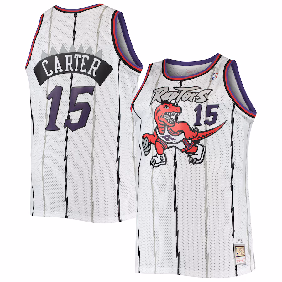 Men's Toronto Raptors Vince Carter Mitchell & Ness White 1998/99 Big & Tall Hardwood Classics Swingman Jersey - Jersey