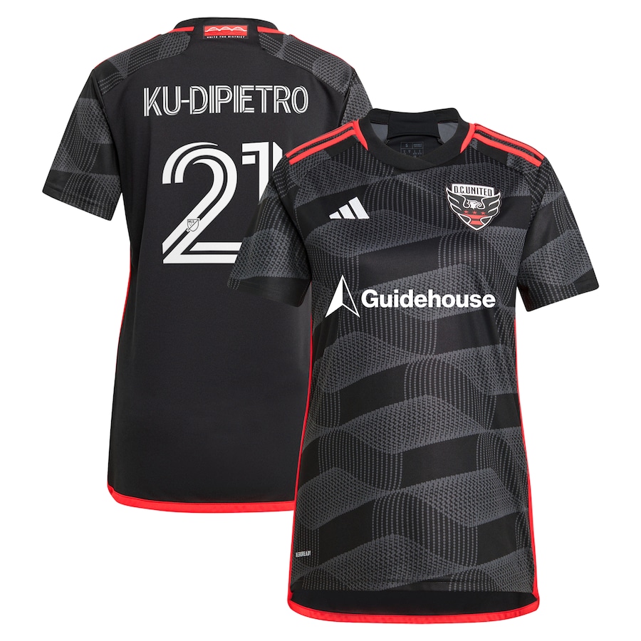 Women's D.C. United Theodore Ku-Dipietro adidas Black 2024 The Icon Kit Replica Player Jersey - Jersey