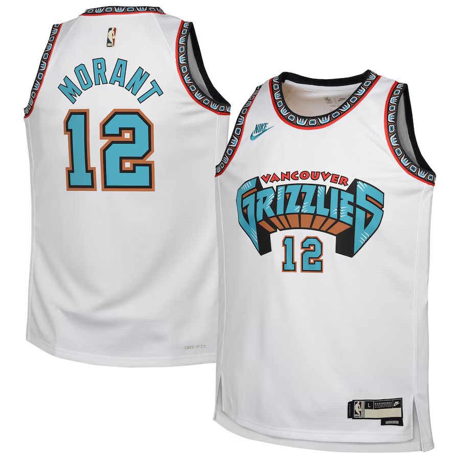 Youth Memphis Grizzlies Ja Morant Nike White 2024/25 Swingman Jersey - Classic Edition - Jersey