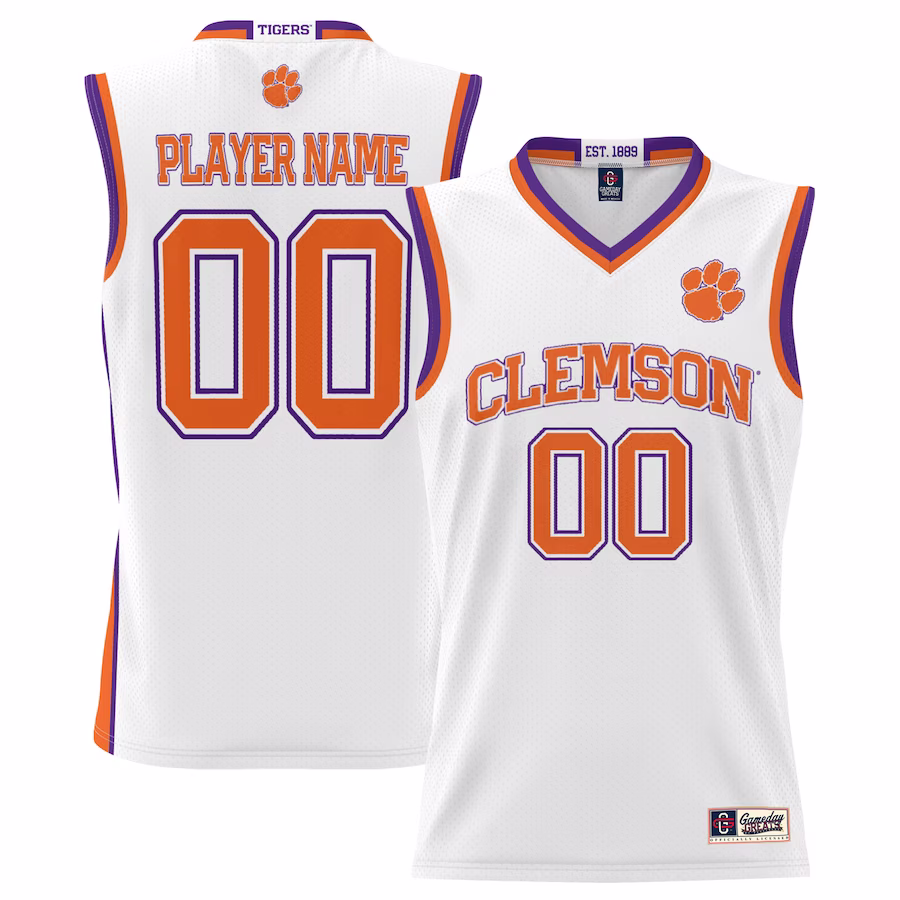 Clemson Tigers GameDay Greats Men's NIL Pick-A-Player Lightweight Basketball Jersey - White - Jersey