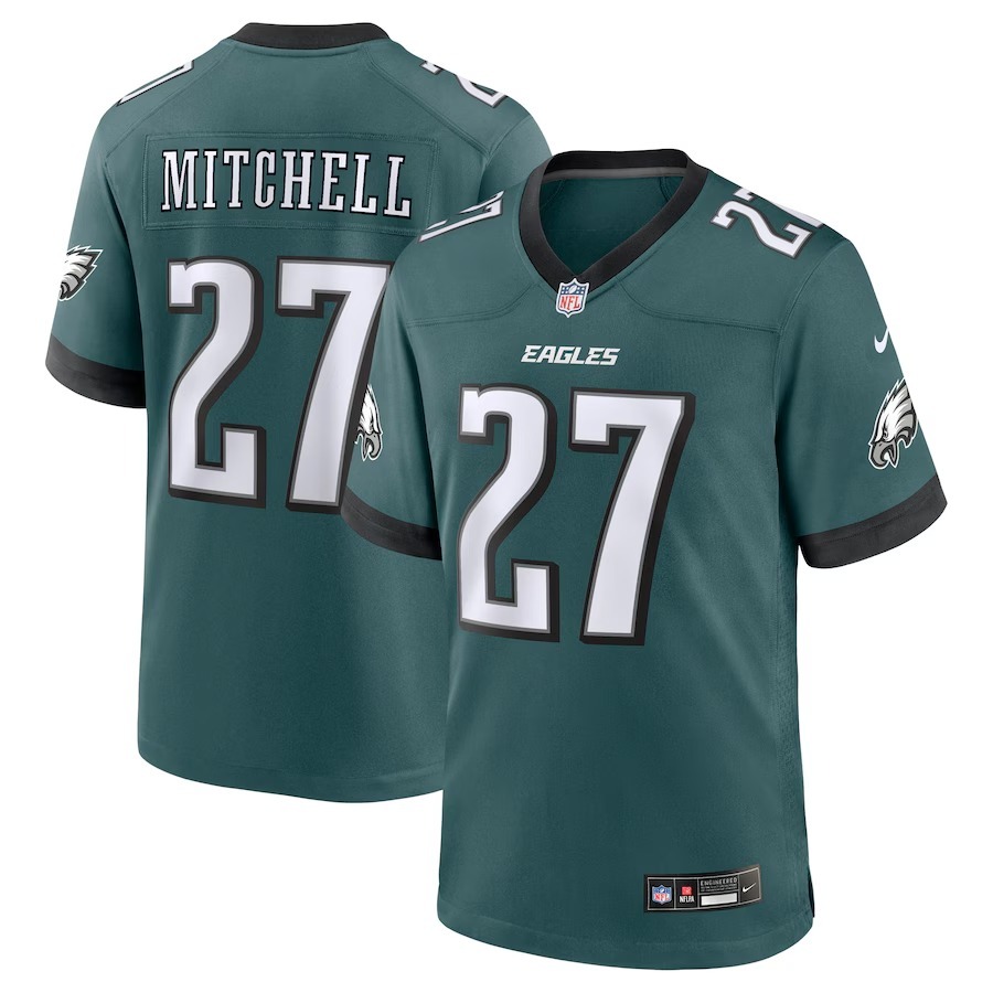 Men's Philadelphia Eagles Quinyon Mitchell Nike Midnight Green Team Game Jersey - Jersey