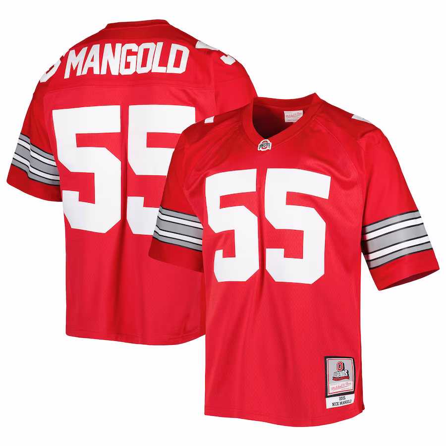 Nick Mangold Ohio State Buckeyes Mitchell & Ness Authentic Jersey - Scarlet - Jersey