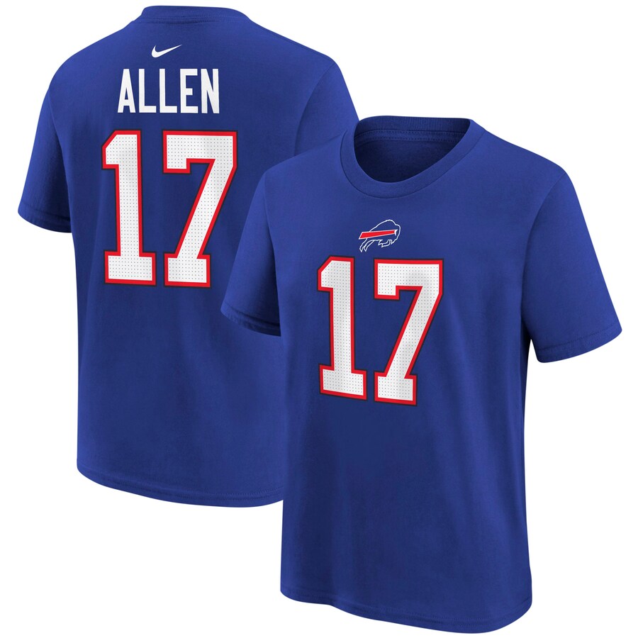 Youth Buffalo Bills Josh Allen Nike Royal Player Name & Number T-Shirt - Jersey
