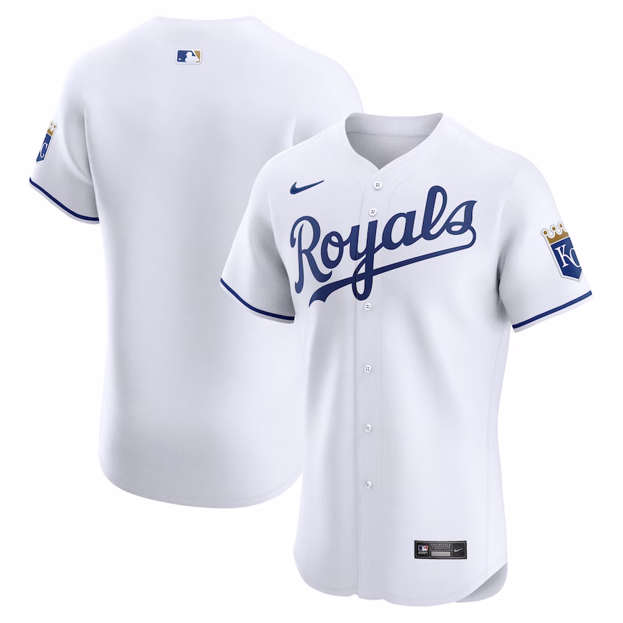 Men's Kansas City Royals Nike White Home Elite Jersey - Jersey