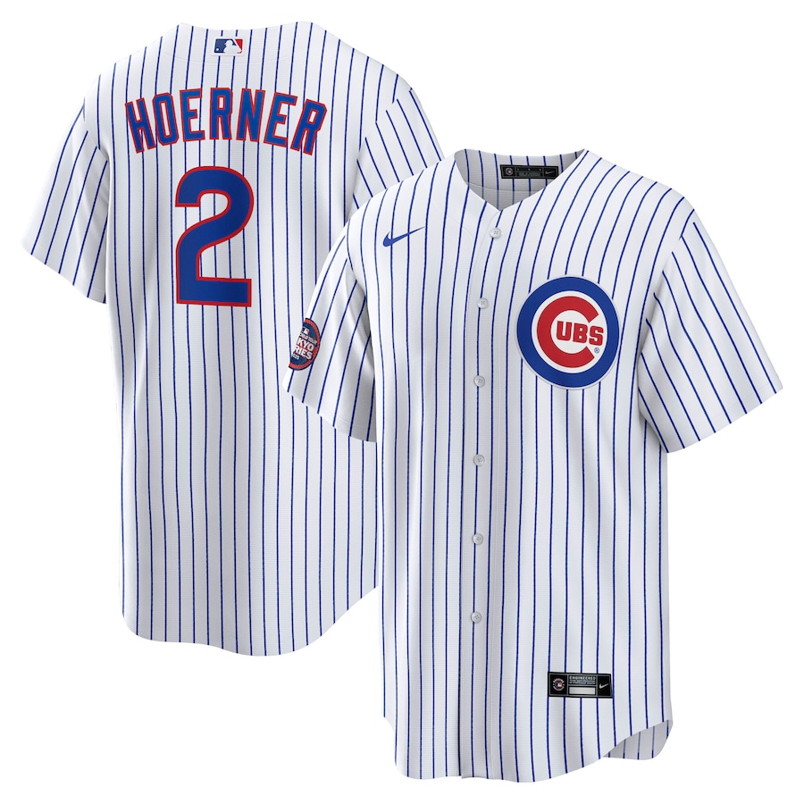 Men's Chicago Cubs Nico Hoerner Nike White 2025 MLB World Tour: Tokyo Series Home Replica Player Jersey - Jersey