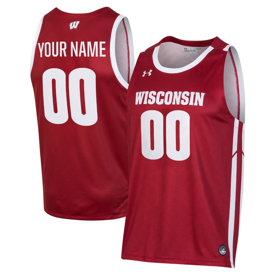 Wisconsin Badgers Under Armour Custom Alternate Basketball Jersey - Red - Jersey
