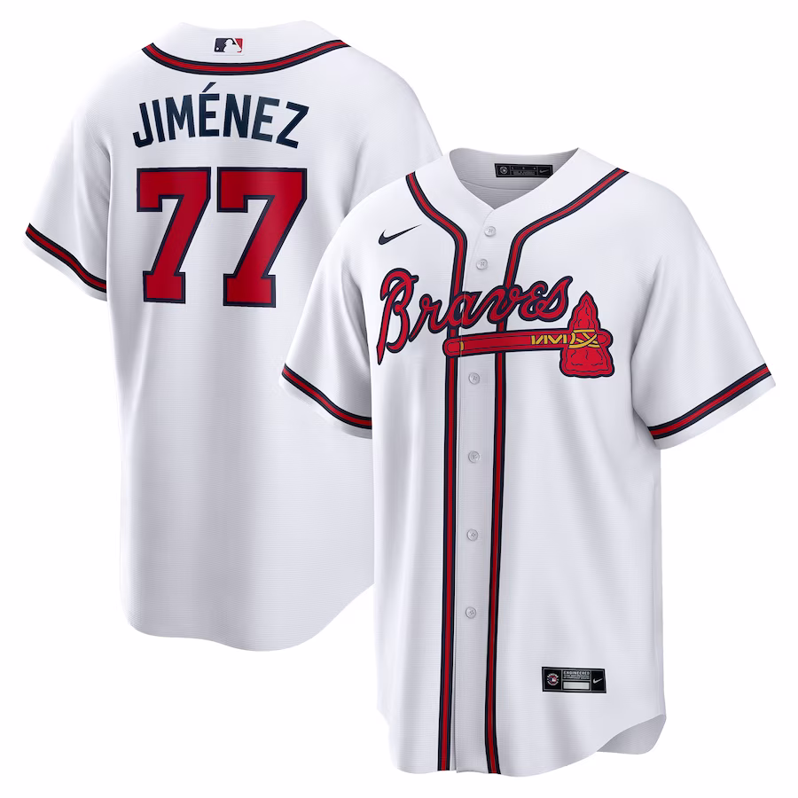 Men's Atlanta Braves Joe Jiménez Nike White Home  Replica Player Jersey - Jersey