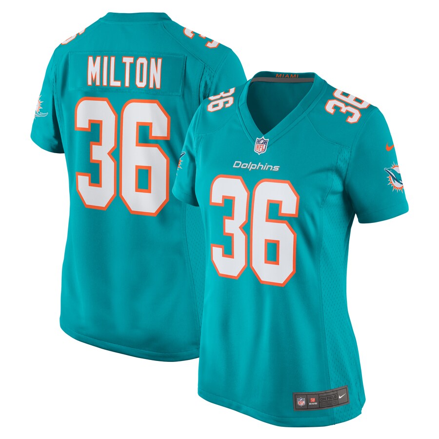 Women's Miami Dolphins Mark Milton Nike Aqua Game Jersey - Jersey