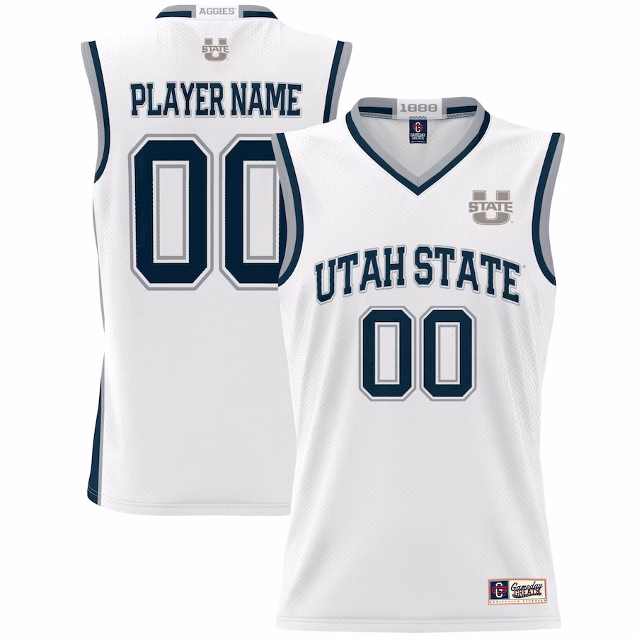 Utah State Aggies GameDay Greats Unisex NIL Pick-A-Player Lightweight Women's Basketball Jersey - White - Jersey
