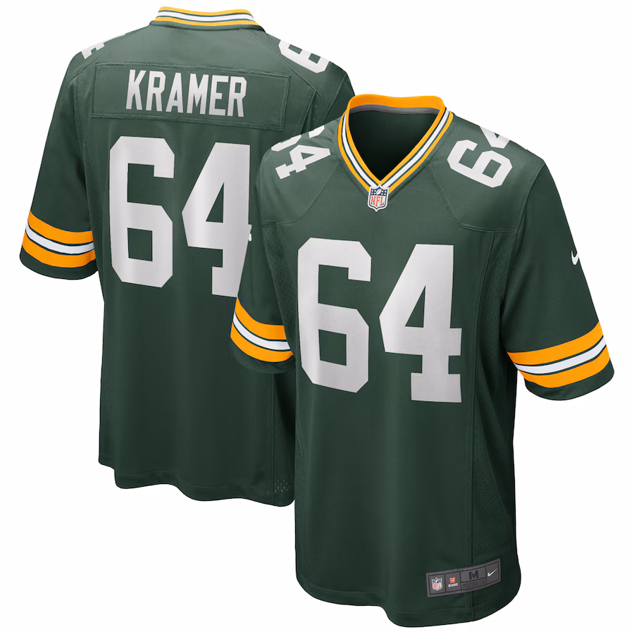 Men's Green Bay Packers Jerry Kramer Nike Green Game Retired Player Jersey - Jersey