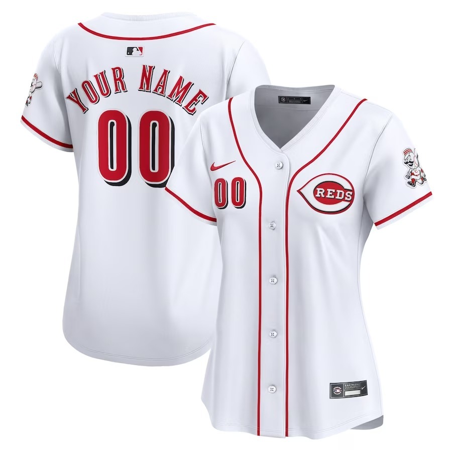 Women's Cincinnati Reds Nike White Home Limited Custom Jersey - Jersey