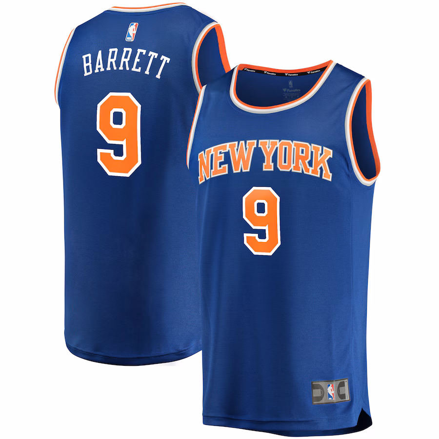 Men's New York Knicks RJ Barrett Fanatics Blue Replica Fast Break Jersey - Icon Edition - Jersey