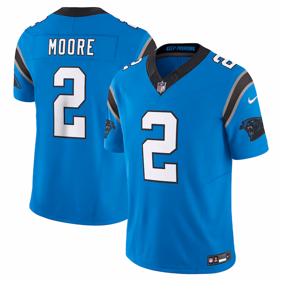 Men's Carolina Panthers D.J. Moore Nike Blue Vapor F.U.S.E. Limited Jersey - Jersey