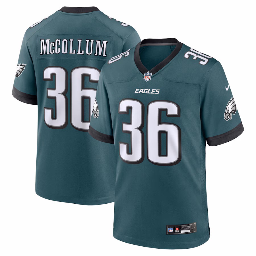Men's Philadelphia Eagles Tristin McCollum Nike Midnight Green Team Game Jersey - Jersey