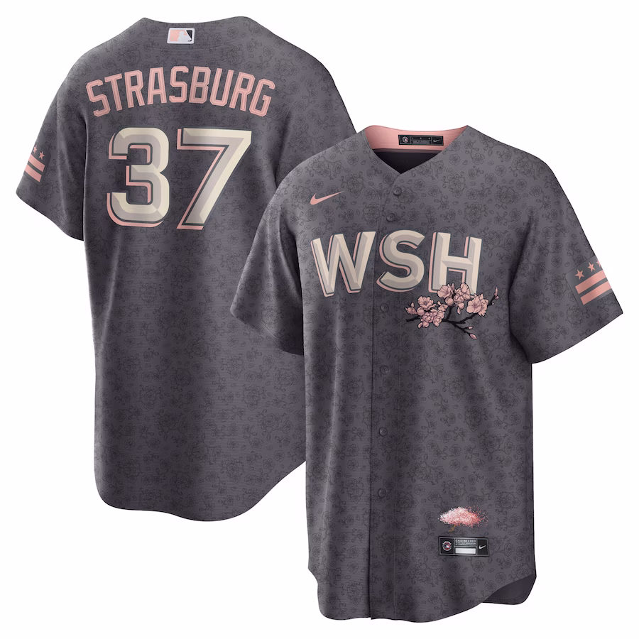 Men's Washington Nationals Stephen Strasburg Nike Charcoal City Connect Replica Player Jersey - Jersey